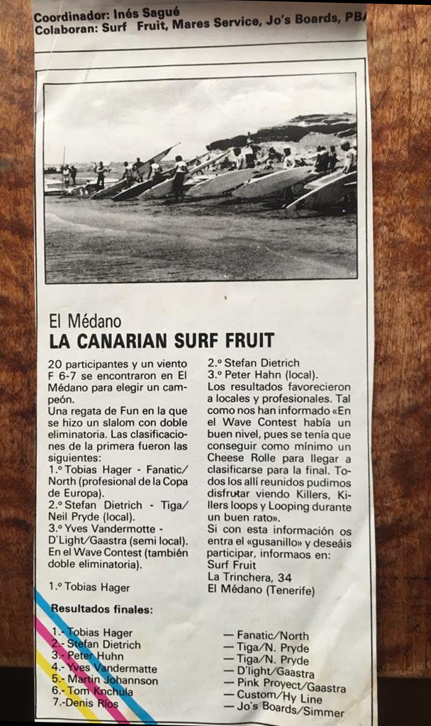 Alter Zeitungsartikel Canarian Surf Fruit Regatta